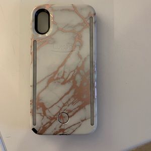 Marble LuMee Selfie Phone Case for iPhone X
